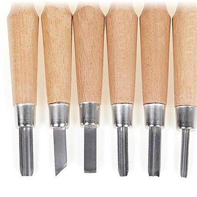 6pcs Wood Carving Chisels Knife For Basic Woodcut Working DI