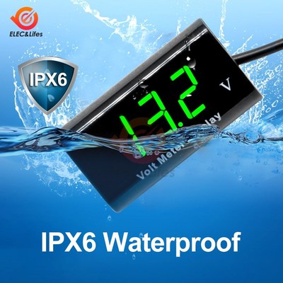 DC 8-18V IPX6 Waterproof Digital Voltmeter for Car Motorcycl
