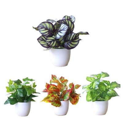 1pc Artificial Plants Potted Bonsai Green Small Tree Plant F