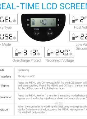 MPPT Solar Charge and Discharge Controller Common Negative H