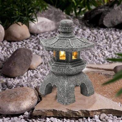 Chinese Resin Courtyard Deco Palace Lantern Solar Pagoda