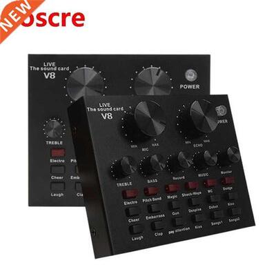 V8 Sound Card Audio Set Interface External Usb Live Micropho