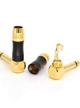 4pcs two poles 6.35mm 90 Degree right angle male phone jack