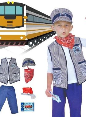 Kids Train Engineer Conductor Costume Prom Performance