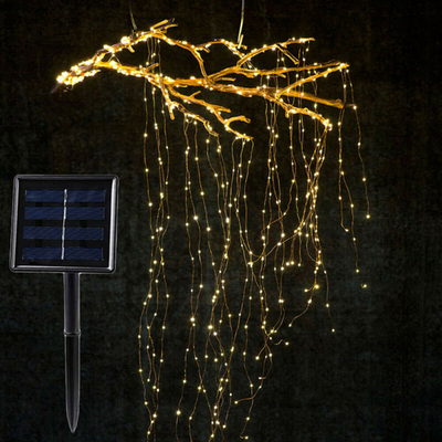 100 LED Waterfall Solar Powered Twinkle Fairy Lights String