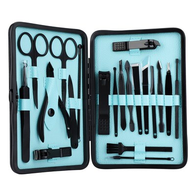 20PCS Professional Nail Clipper Pedicure Manicure Set Stainl