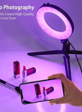10/12” RGB Dimmable Selfie Ring Light Photo Ringlight