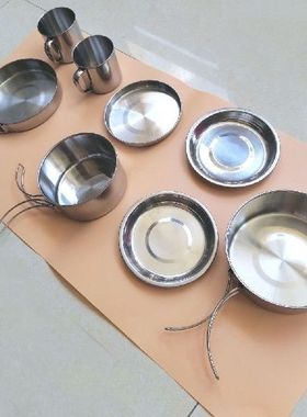 8Pcs portable Camping Cookware Set Stainless Steel Outdoor