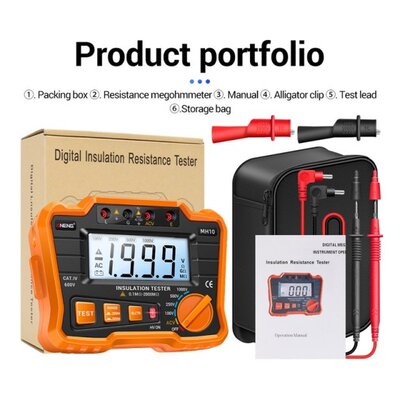 Digital Insulation Resistance Tester Megohmmeter Meter Large