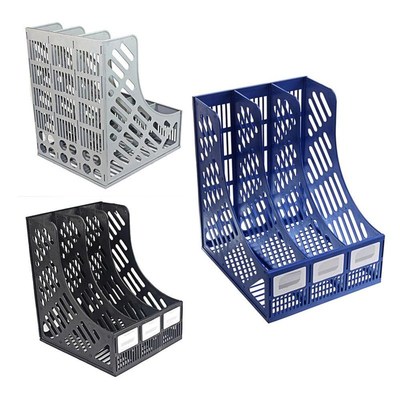 *3 Sections Magazine File Stand Holder Home Office Docut Sto