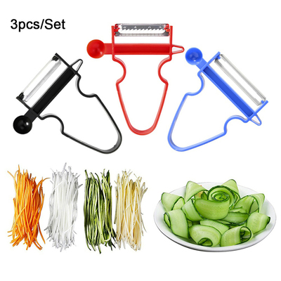 3pcs Vegetable Peeler Stainless Steel Blade Swivel Slicer