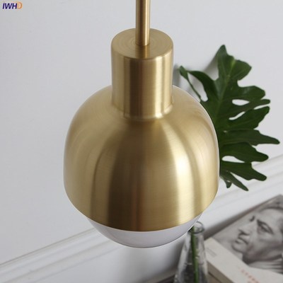 IWHD Nordic Modern Copper Pendant Light Dinning Living Room