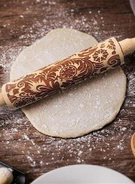 35*5cm Christmas Embossing Rolling Pin Baking Cookies