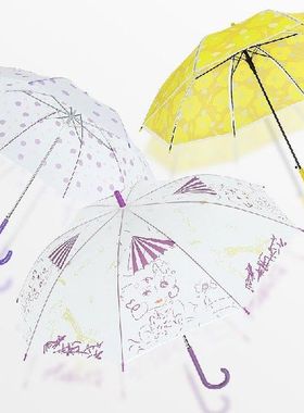 Children's umbrella long handle straight rod automat