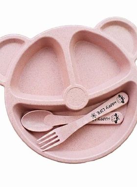 4Color Creative Bamboo Fiber Dinner Plate Divided Dining