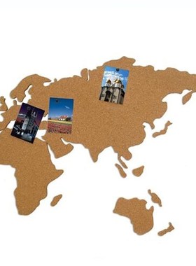 Cork Wood Phellem Wall World Map Office School Home Decorati