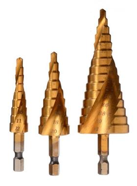 3Pcs 4-12/20/32mm HSS Spiral Grooved Step Drill Set Hole Cut