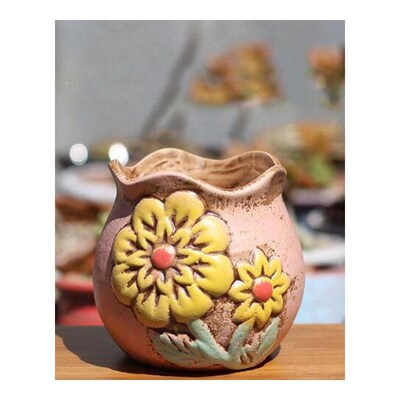Ceramic Flowerpot Vase Bonsai-Pots Succulent-Plant-Pot Hand-