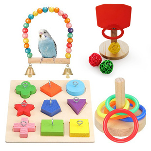 1set Set Bird Basketball Toy Bird Swing Chewing Training
