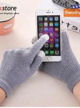 Winter warm Touch screen gloves women men's触摸屏手套点
