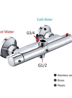 Chrome Thermostatic Shower Faucets Bathroom Mixer Tap Hot An