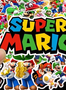 50 pcs Super Mario Stickers for Car Styling Bike Motorcycle