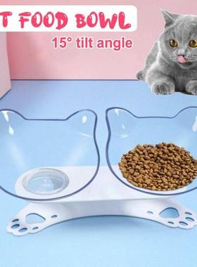 Explosive Cat Double Bowl Cat Bowl Dog Bowl Transparent AS M