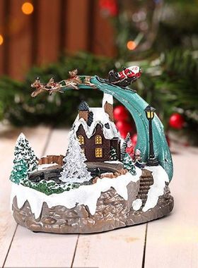 Christmas Glowing Music Box Decorative Resin Decorative