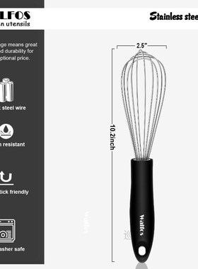 Stainless Steel Wire Whisk Manual Egg Beater Blender Milk Cr