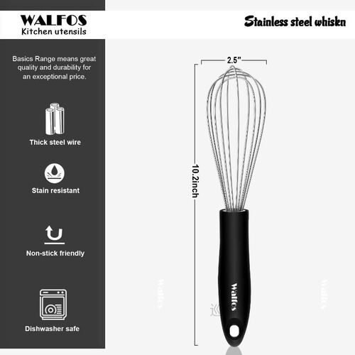 Stainless Steel Wire Whisk Manual Egg Beater Blender Milk Cr
