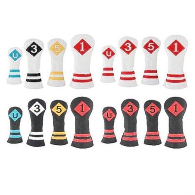 4x Golf Wood Head Cover Golf Club Headcover with Numbers