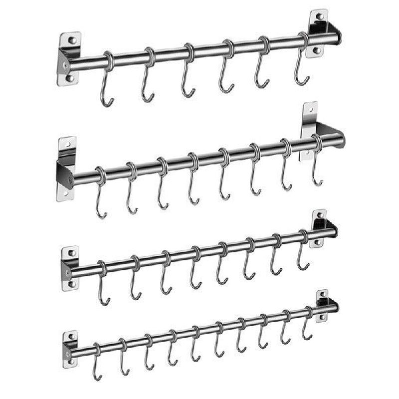 Wall Mounted Utensil Rack Stainless Steel Kitchen Hanging