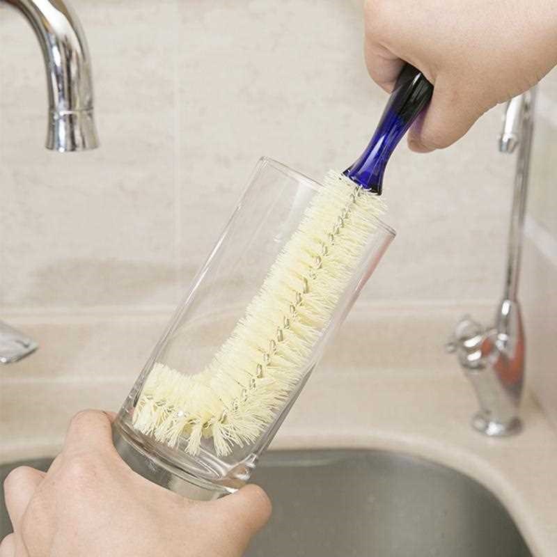 Bottle Brush Sponge Plastic Glass Milk Water Cup Cleaning Fe