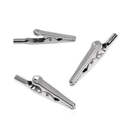 100 Pcs Electric Test Crocodile Alligator Clips Clamps Silve