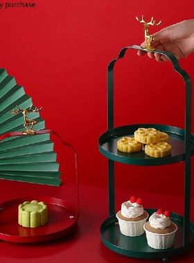 Metal Cake Stand Double Layer Cake Pan Wedding Dessert