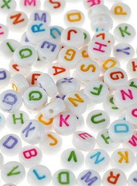 100pcs/set DIY Colorful Alphabet Letter Acrylic Flat Round S