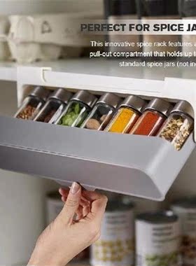 Kitchen Self-adhesive Spice Rack Organizer Plastic