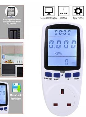 UK Plug-in Digital Voltage Wattmeter Electricity Power Analy