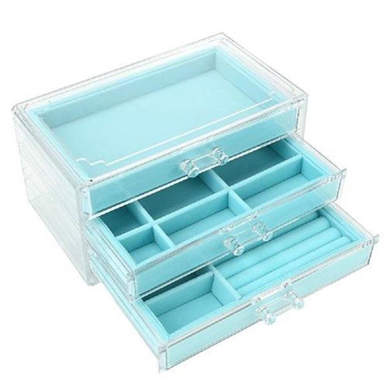 Display Stand Rack 3 Layers Drawer Case Necklace Bracelet