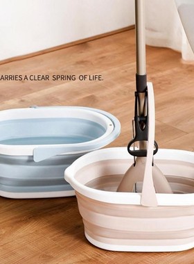 Foldable Plastic Mop Bucket KItchen Dishpan Portable Wash B