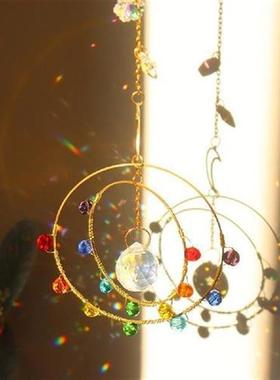 Wind chimes Sun Moon Chakra Crystal Prisms Catch Hanging