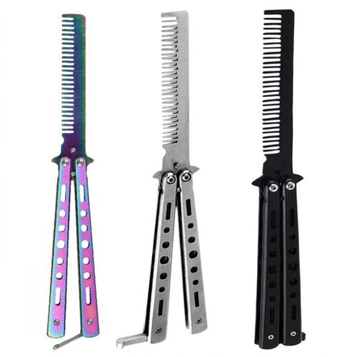 Folding Comb Stainless Steel Practice Training Butterfly Kni