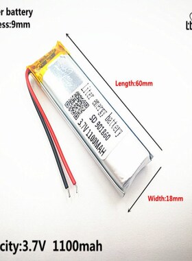 Good Qulity 3.7V,1100mAH,901860 Polymer lithium ion / Li-ion