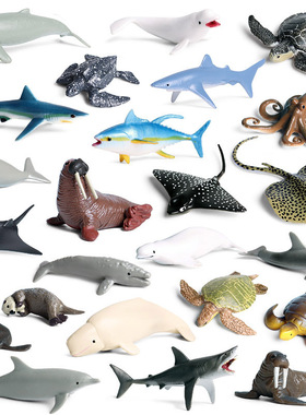 Mini Sea Animal Figures, Realistic Ocean Animals Figurines C