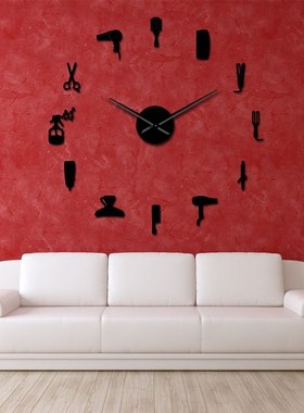 Barber Shop Toolkits Decorative Wall Clock DIY Large Wall Cl