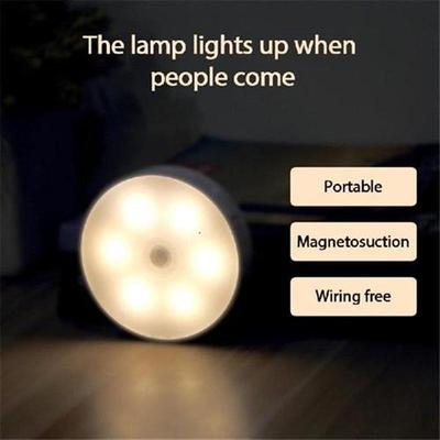 PIR Motion Sensor LED Night Light USB Rechargeable Night