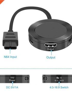 Converter Portable Plug And Play Small Size N64 to HDMI-comp