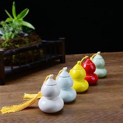 4Pcs Gourd modeling tea cans small ceramic sealed storage