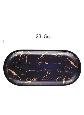 Marble Ceramic Oval Plate Creative Dish Jewelry Storage Tray