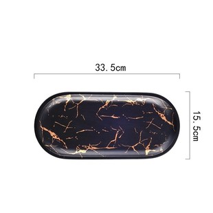 Marble Ceramic Oval Plate Creative Dish Jewelry Storage Tray